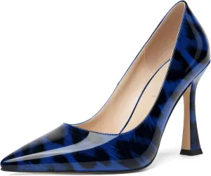 SHOWFOREST Womens Pointed Toe Slip On Sexy Evening Patent Stiletto High Heel Pumps Shoes 4 Inch