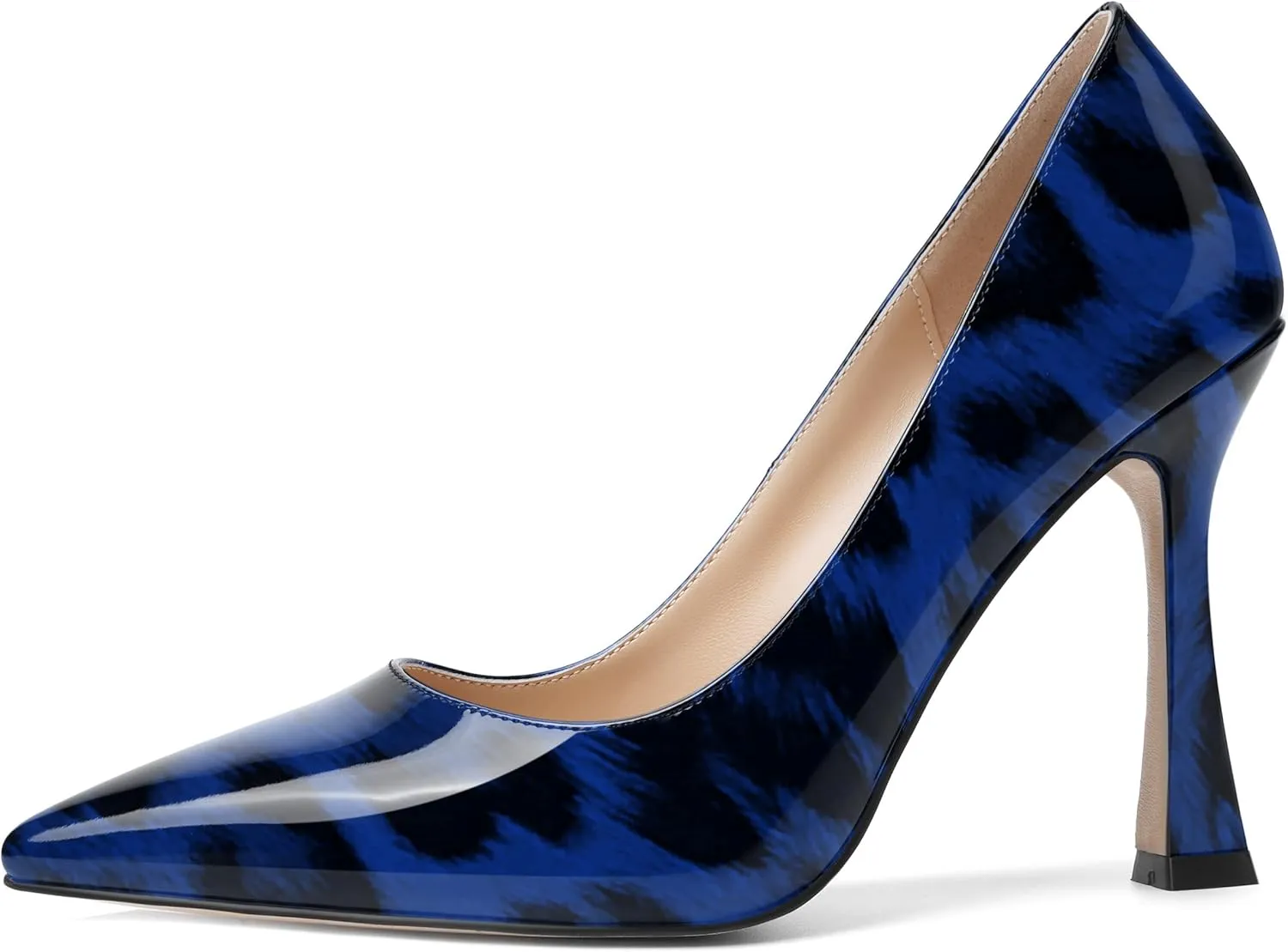 SHOWFOREST Womens Pointed Toe Slip On Sexy Evening Patent Stiletto High Heel Pumps Shoes 4 Inch