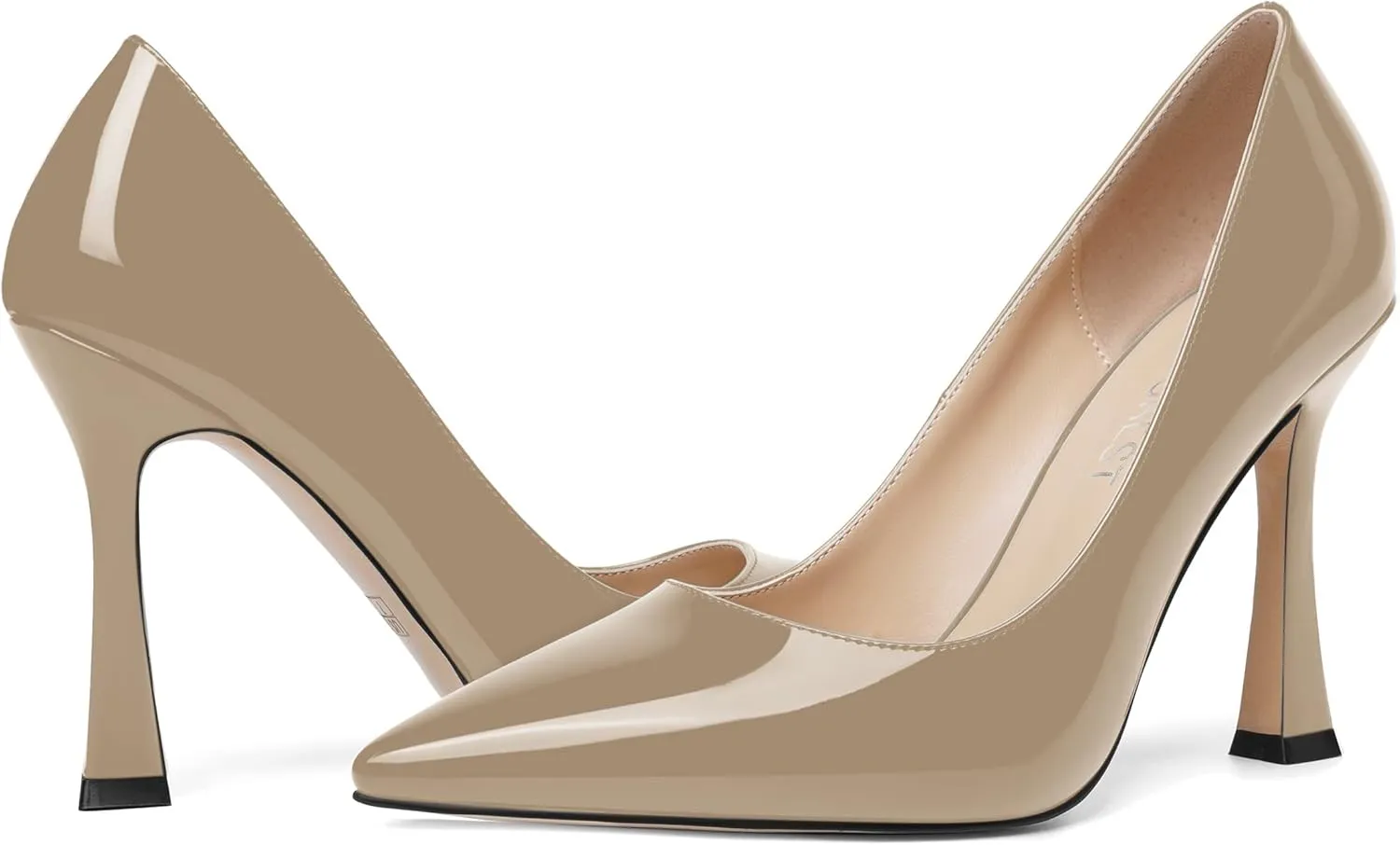 SHOWFOREST Womens Pointed Toe Slip On Sexy Evening Patent Stiletto High Heel Pumps Shoes 4 Inch