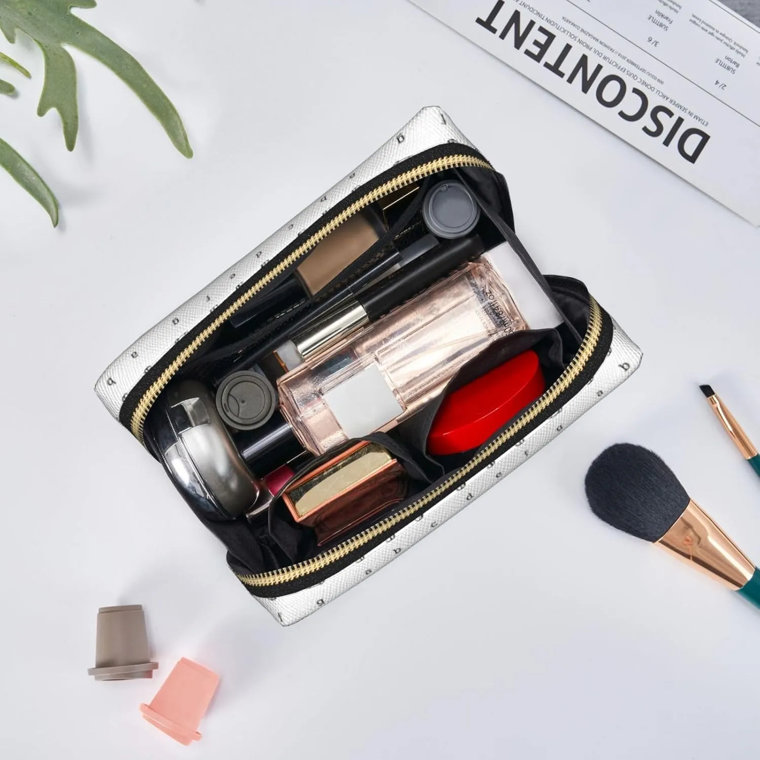 Sign Language Alphabet Travel-Ready Toiletry Bag, Compact Makeup Organizer For Women