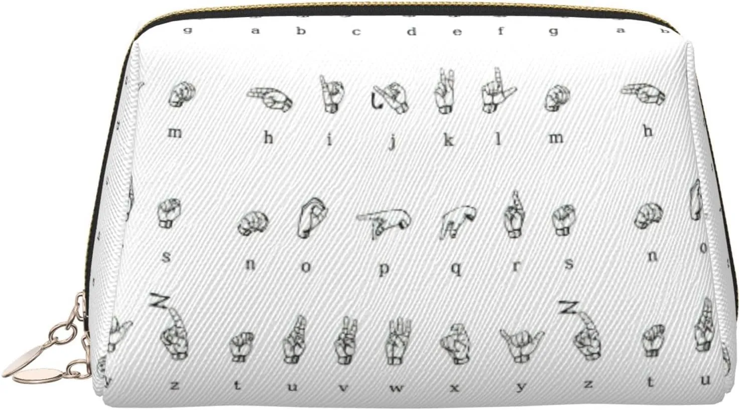 Sign Language Alphabet Travel-Ready Toiletry Bag, Compact Makeup Organizer For Women