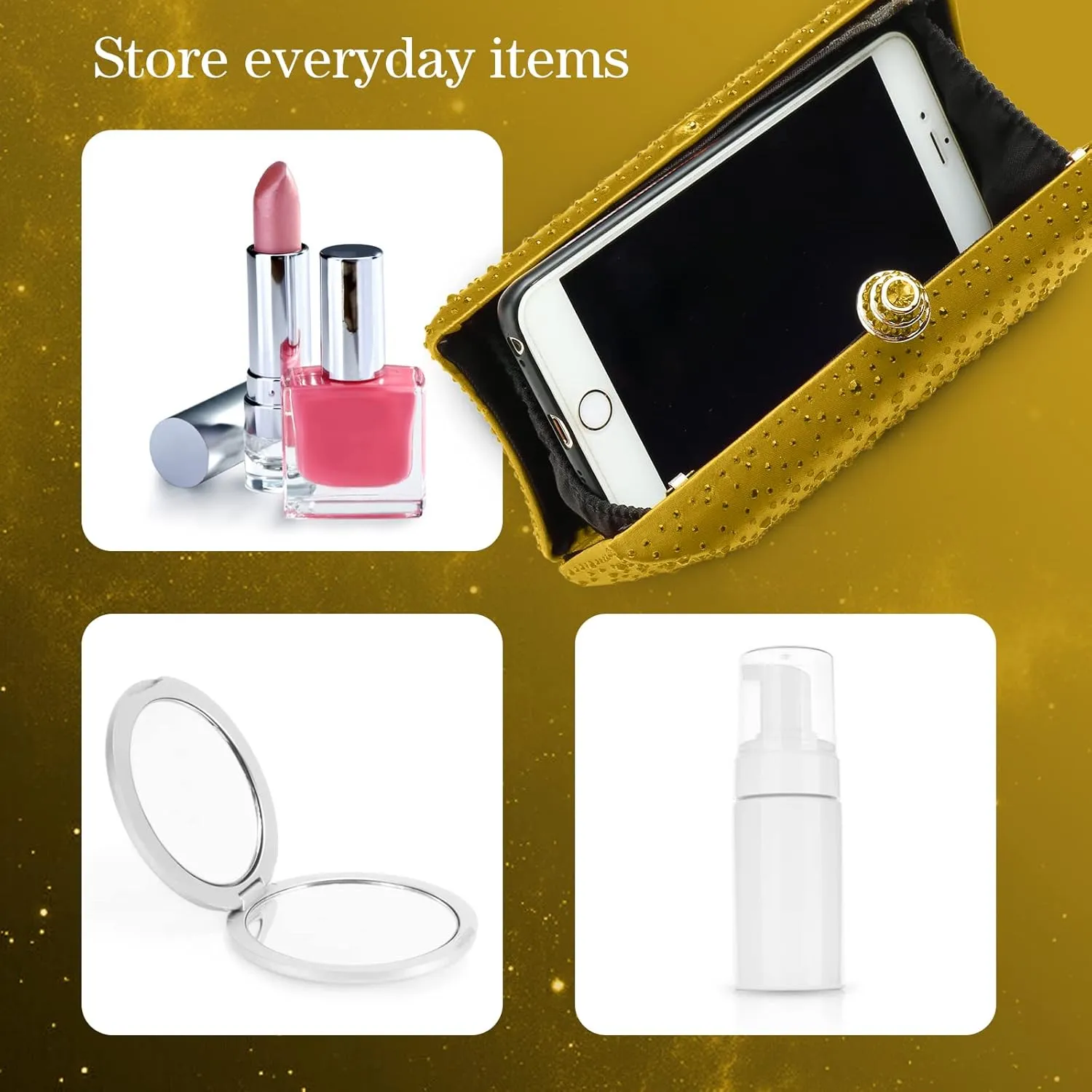 Simcat Women Handbags Rhinestone Evening Bags Party Purse Prom Wedding Bride Crystal Party Clutches Bag with Chain