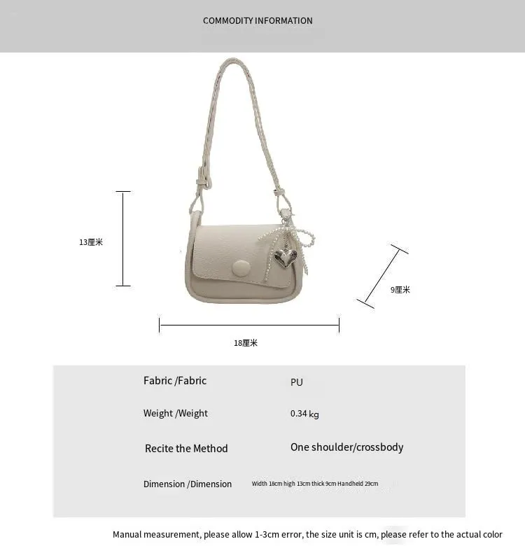 Simple handbags women's fashionable litchi pattern small square purses niche crossbody bags
