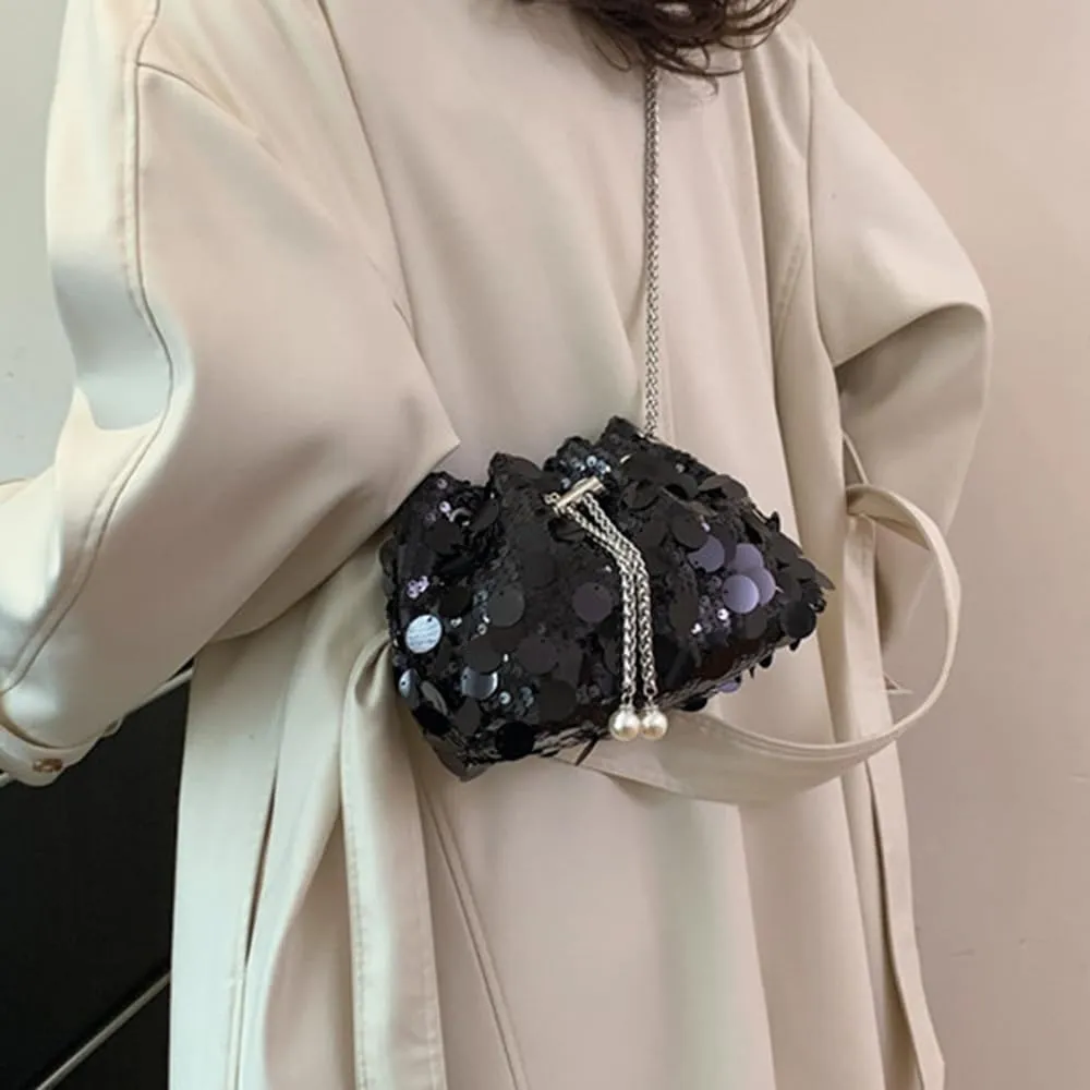 Sither Women's Evening Handbag Large Sequin Evening Bag Purses for Women Glitter Sparkly Handbag for Party