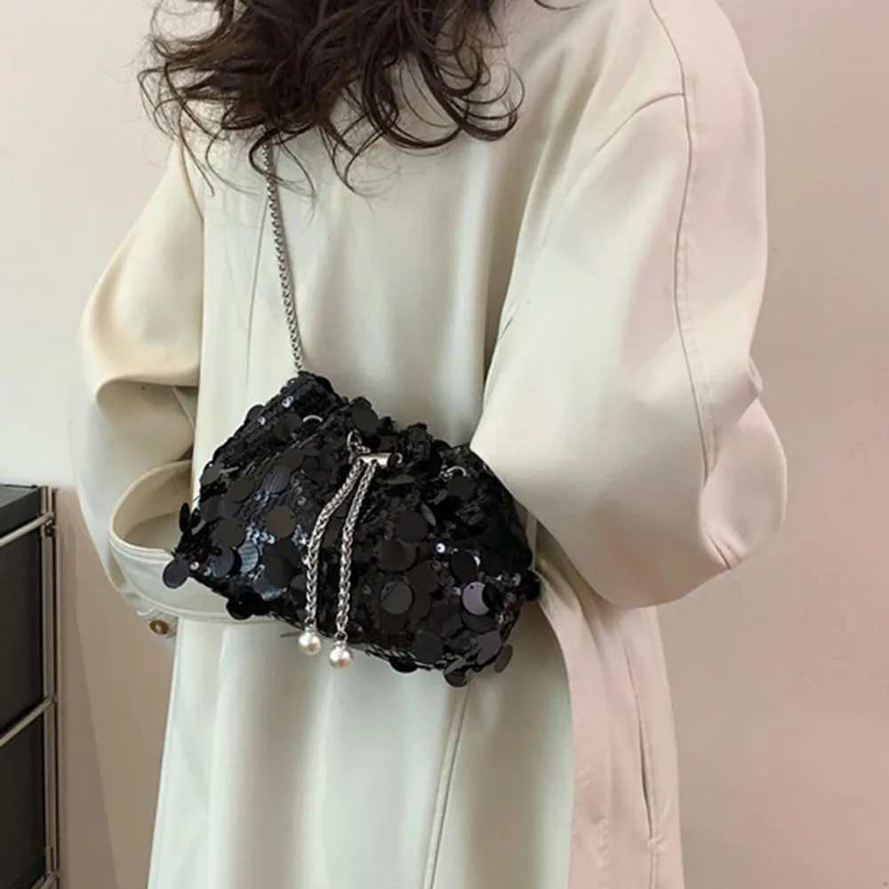 Sither Women's Evening Handbag Large Sequin Evening Bag Purses for Women Glitter Sparkly Handbag for Party
