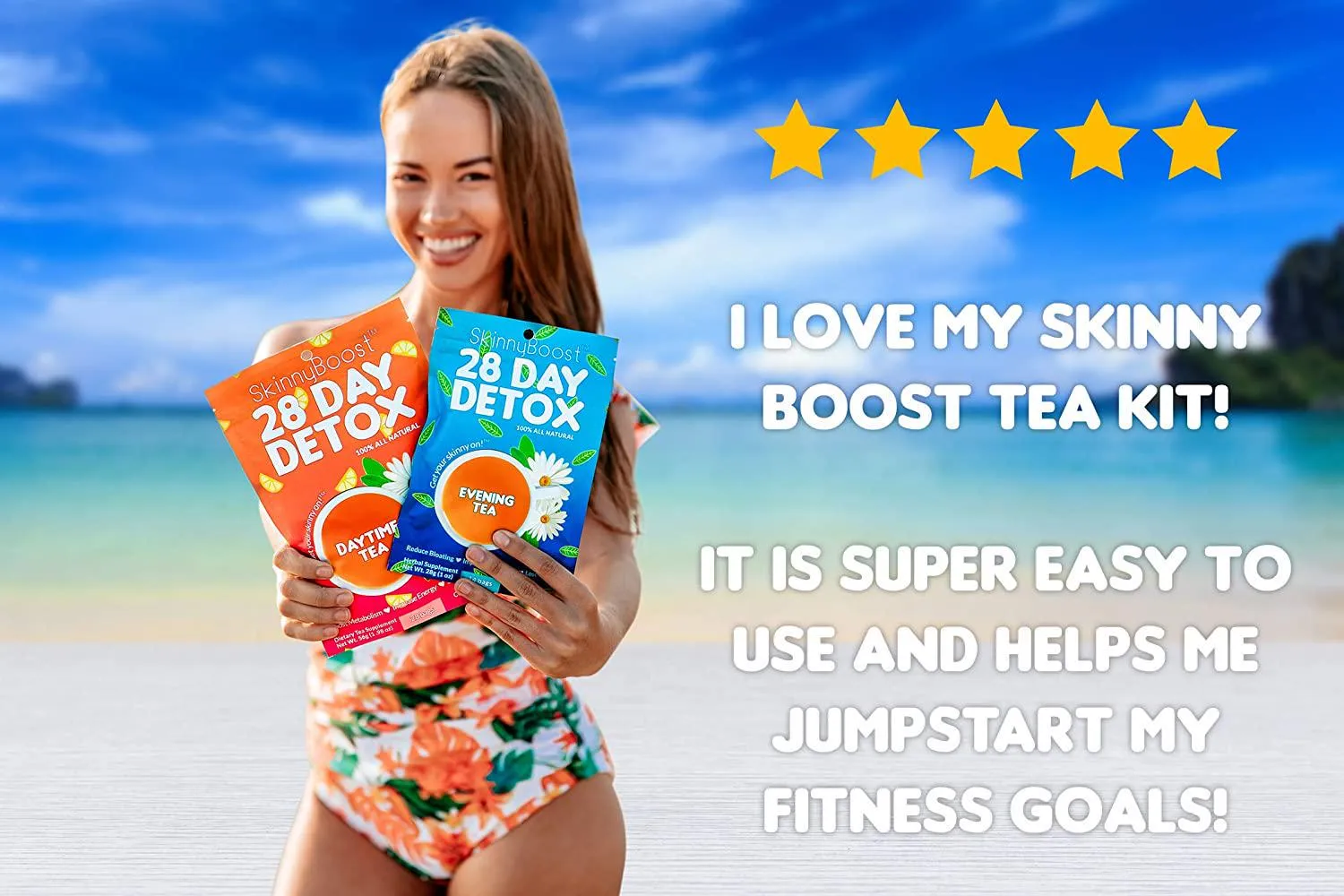 Skinny Boost Evening Tea (2 Pack) 28 Tea Bags Total, Supports Detox and Cleanse, Reduce Bloating, 100% All Natural, Vegan, Non GMO