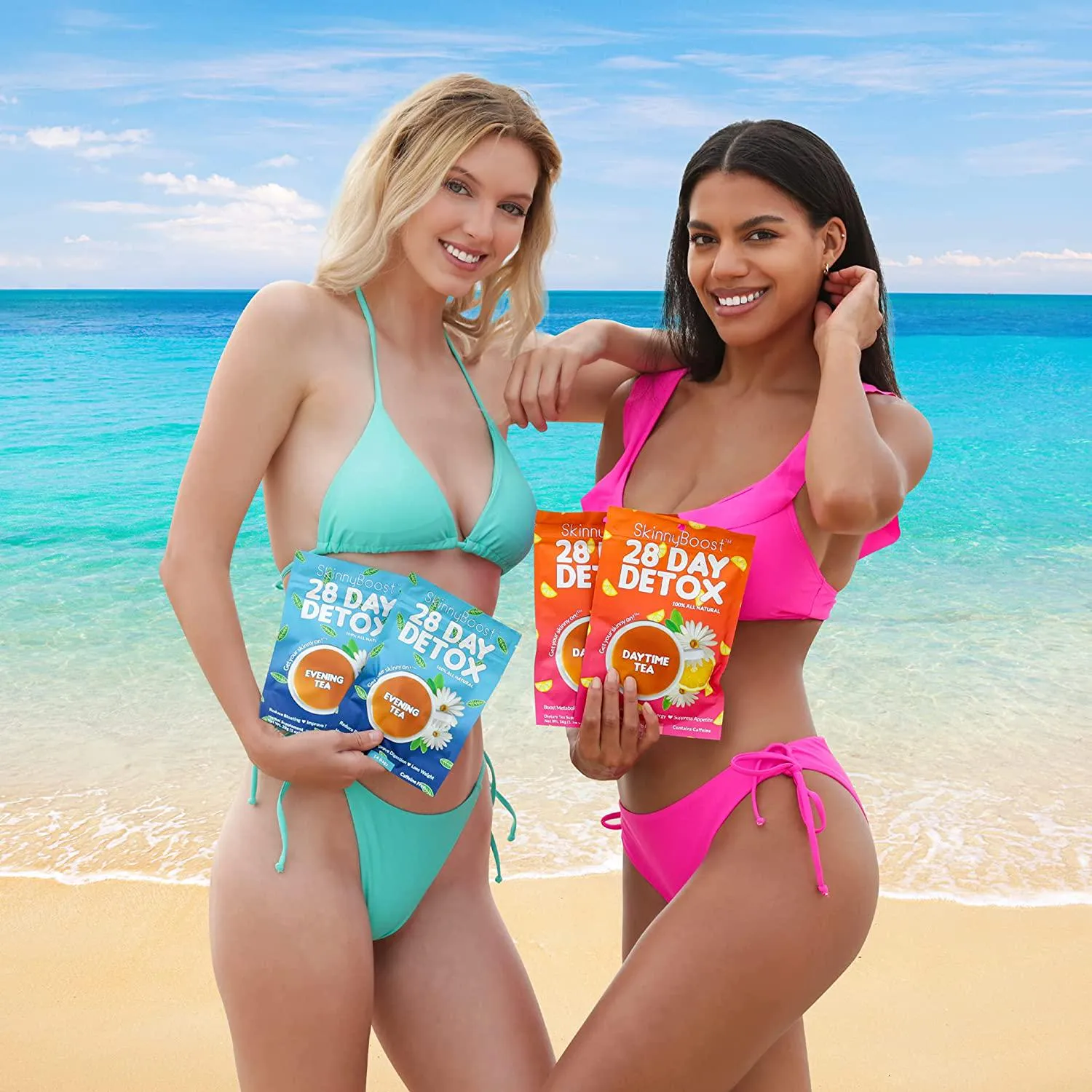 Skinny Boost Evening Tea (2 Pack) 28 Tea Bags Total, Supports Detox and Cleanse, Reduce Bloating, 100% All Natural, Vegan, Non GMO