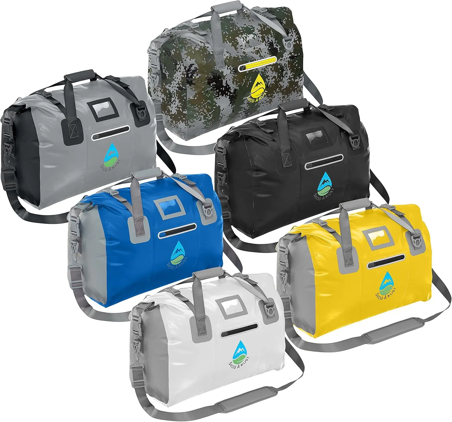 Skog Å Kust Duffelsak Heavy Duty Waterproof Duffel - Gear Bag for Sports, Travel, & More - 60L DigiCamo