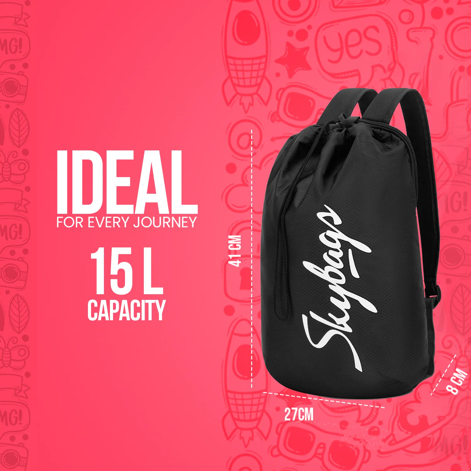 Skybags STRING DAYPACK 01 (E) BLACK