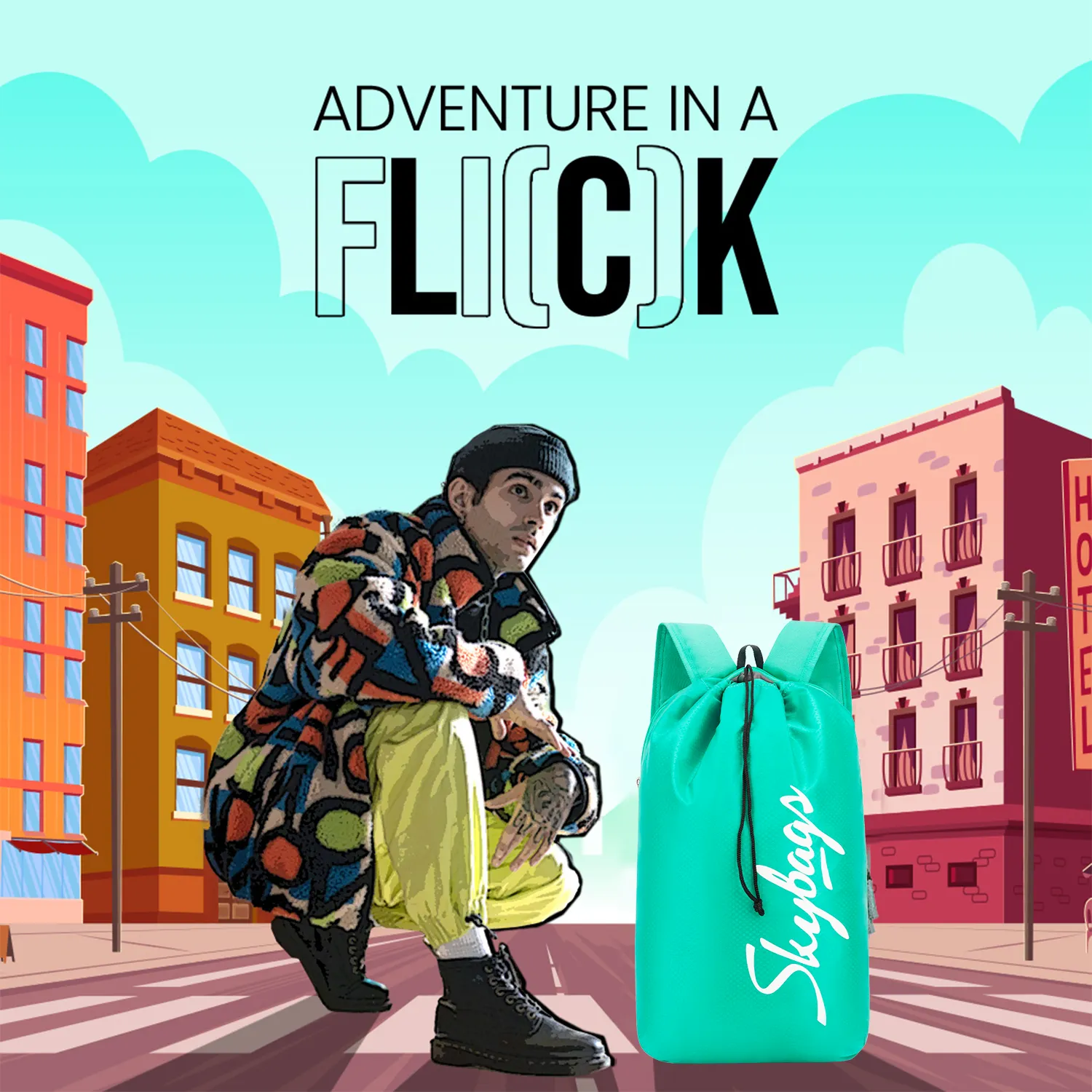 Skybags STRING DAYPACK 02 (E) TEAL