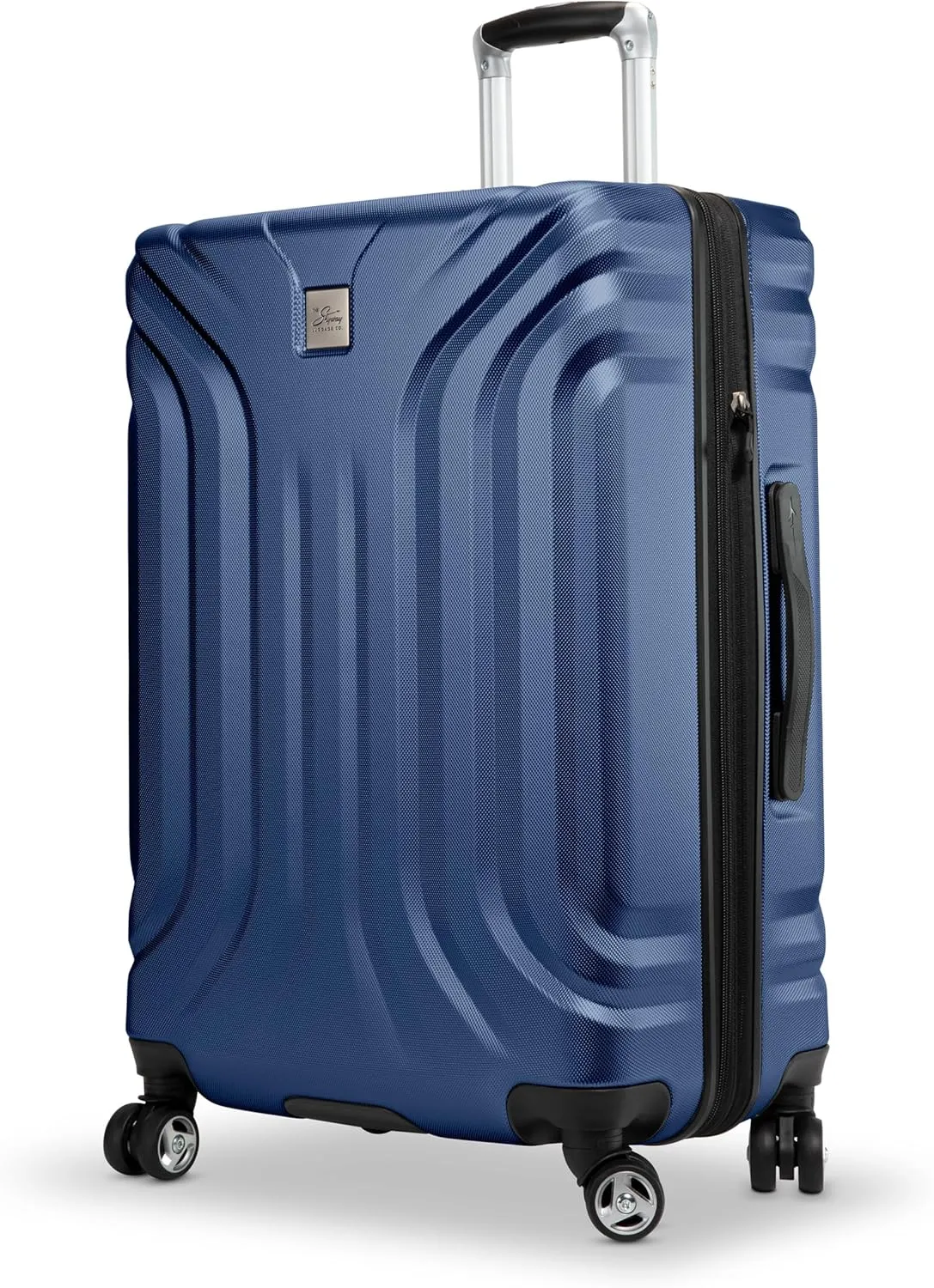 Skyway Nimbus 4.0 Expandable, Durable Hardside, 8 Wheel Spinner, Lightweight Suitcase, Unisex, Stylish, Maritime Blue, Checked-Large 28-Inch