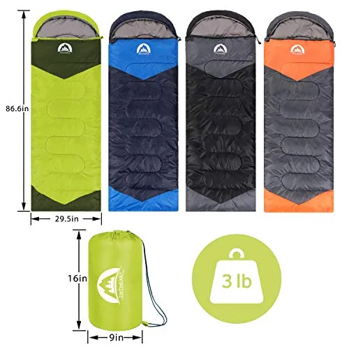 Sleeping Bag 3 Seasons-Warm & Cool Weather-Lightweight,Waterproof