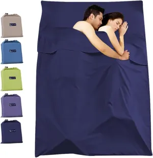 Sleeping Bag Liner Travel Camping Sheet, Lightweight Portable Sleeping Sheets for Outdoor Travel Backpacking Hiking Picnics Hotels
