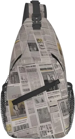 Sling Bags for Women Men newspaper Sling Backpack Adjustable Belt Bum Bags Fanny Pack for Travel Sports Running Hiking Waist Packs