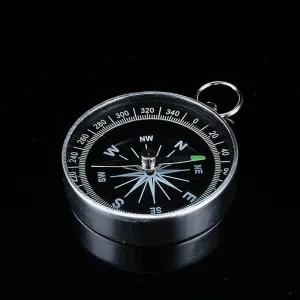 Small Compass for Hiking,Compass Small,Navigation Compass Hiking,Working Compass Necklace for Outdoor Camping Hiking Sports for Navigation Silver Portable Pocket Compass