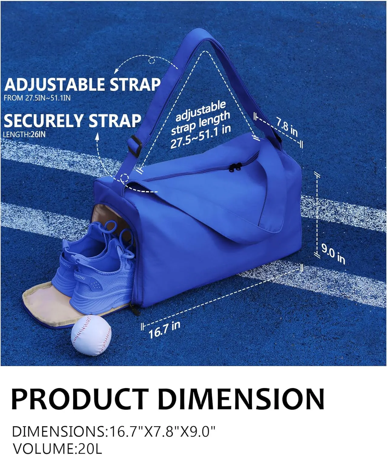 Small Gym Bag for Women with Shoes Compartment, Stylish Duffle Travel Bag for Plane, Lightweight Duffle Bag for Women & Men, Sport Gym Tote Bag with Wet Pocket for Yoga, Pilates, Swimming