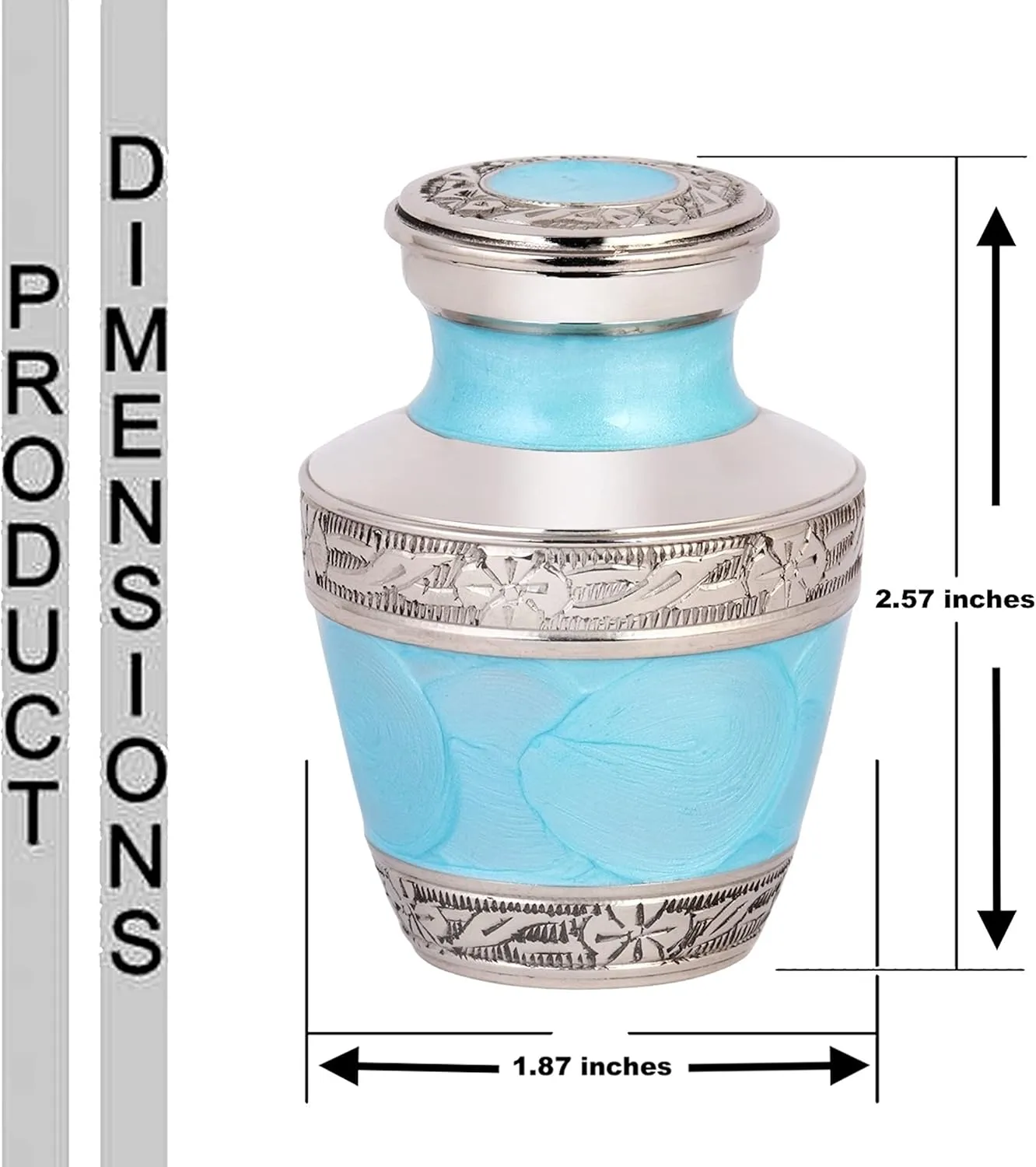 Small Urns for Human Ashes Adult Female and Male | Gift Set of Ocean Blue Small Aesthetic Keepsake Urn | A Velvet Carry Bag | A Paper Funnel | Premium Gift Box