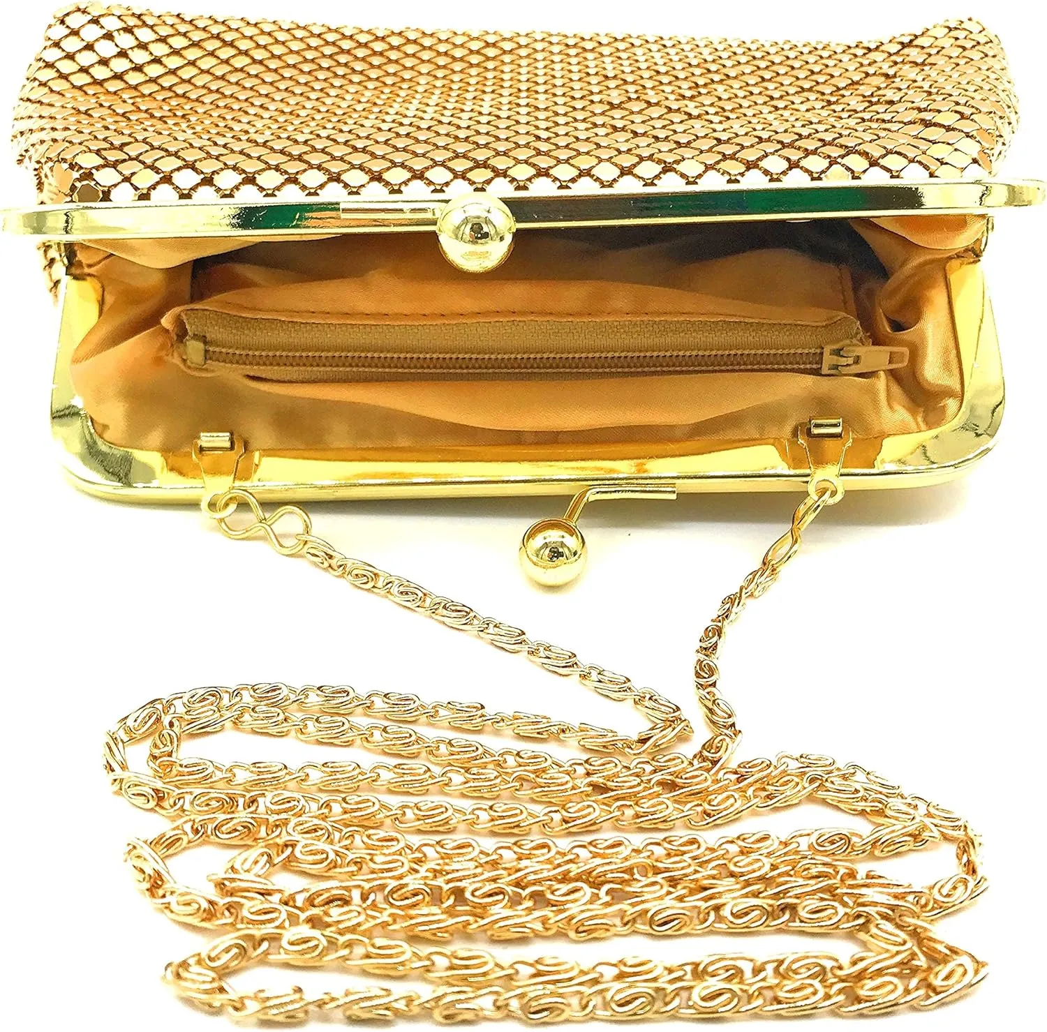 Small Women Clutch Metal Mesh Evening Purse for Party prom Wedding