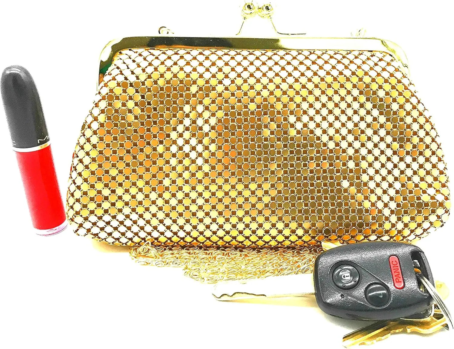 Small Women Clutch Metal Mesh Evening Purse for Party prom Wedding