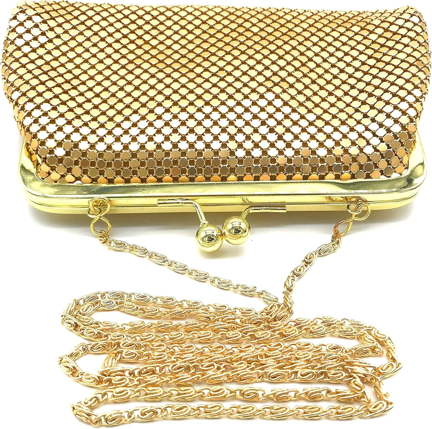 Small Women Clutch Metal Mesh Evening Purse for Party prom Wedding