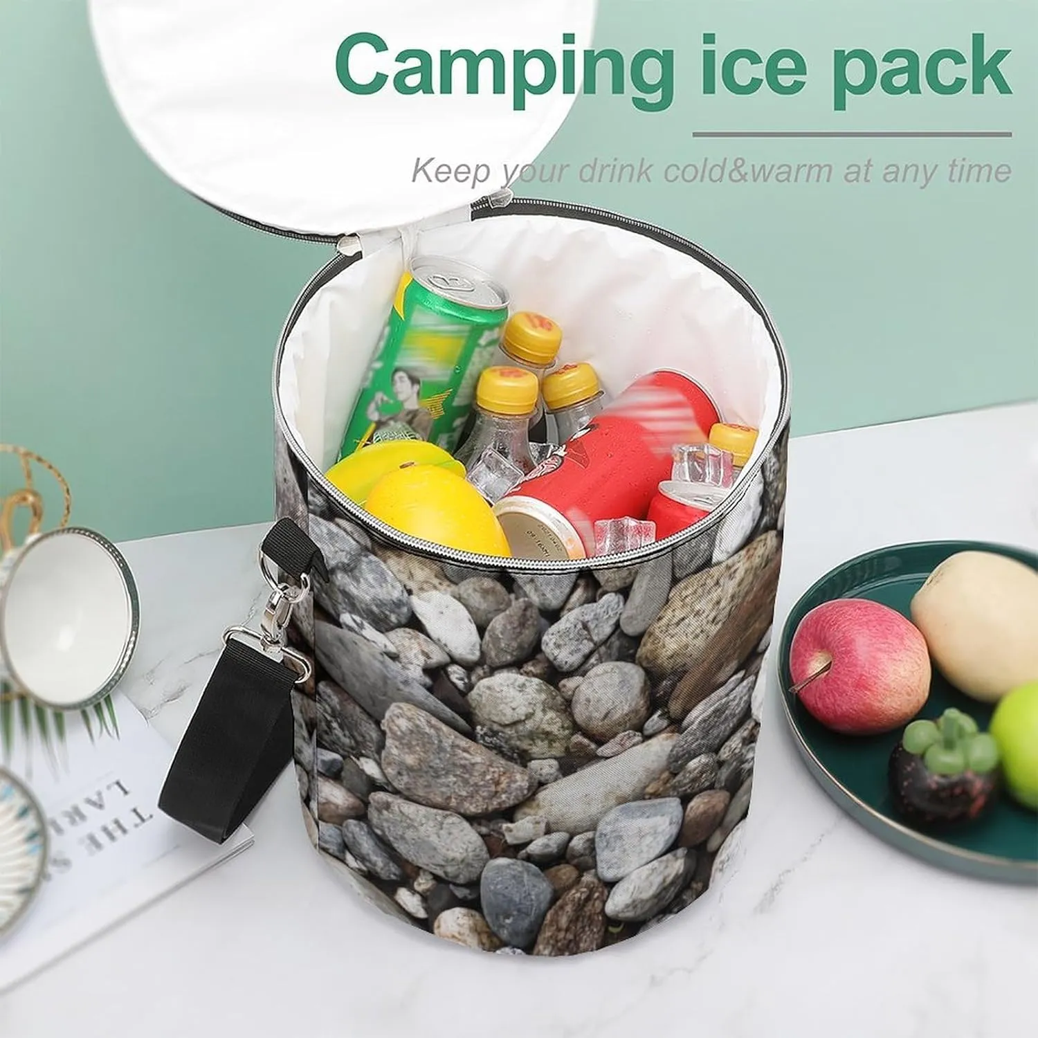 Southwest Canyons Diamon Large Capacity Cylindrical Camping Ice Pack, Stylish Handheld Ice Pack