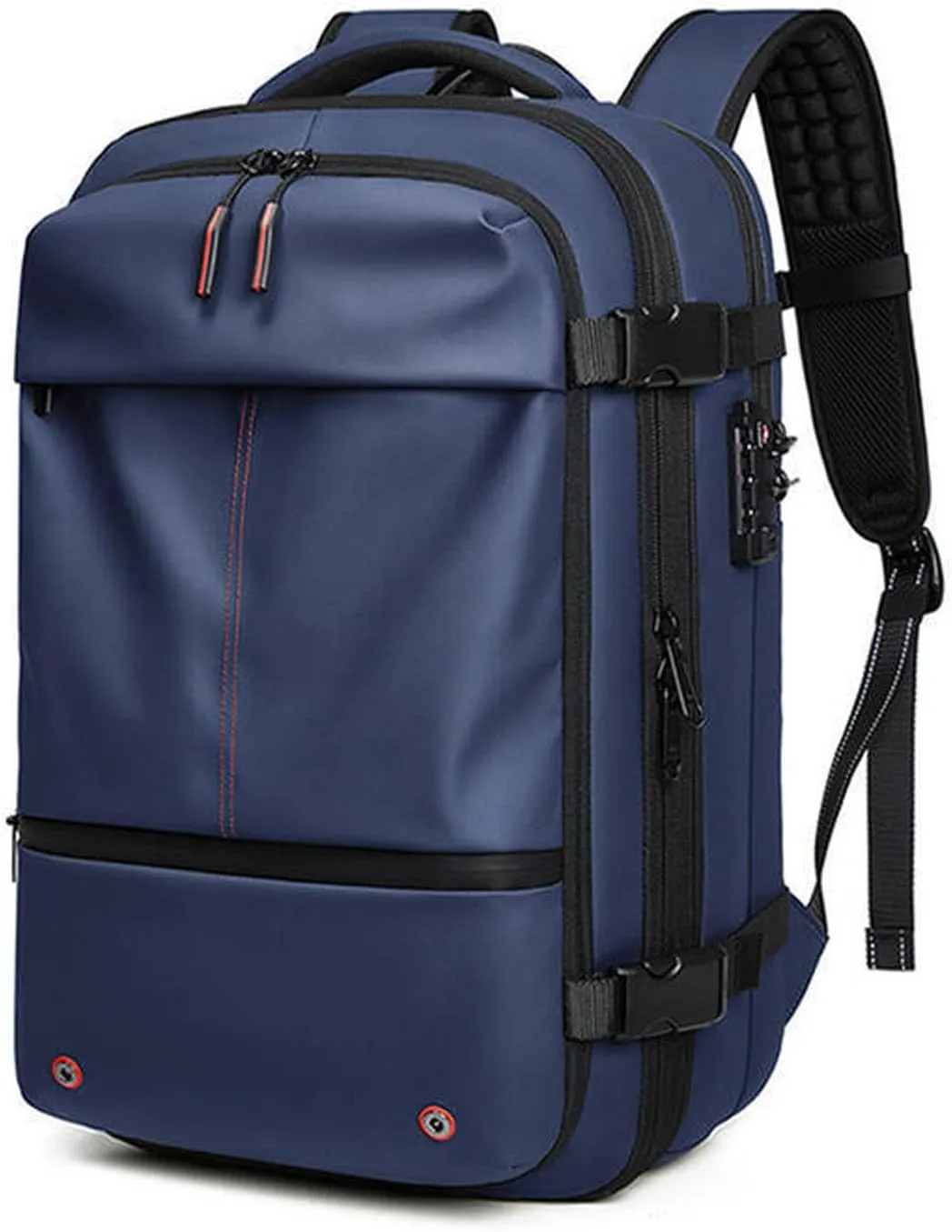 Spacevacpro Backpack, Expandable Multifunctional Large Capacity, Travel Backpack With Vacuum Water Resistant (Blue)