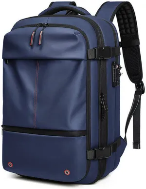 Spacevacpro Backpack, Expandable Multifunctional Large Capacity, Travel Backpack With Vacuum Water Resistant (Blue)