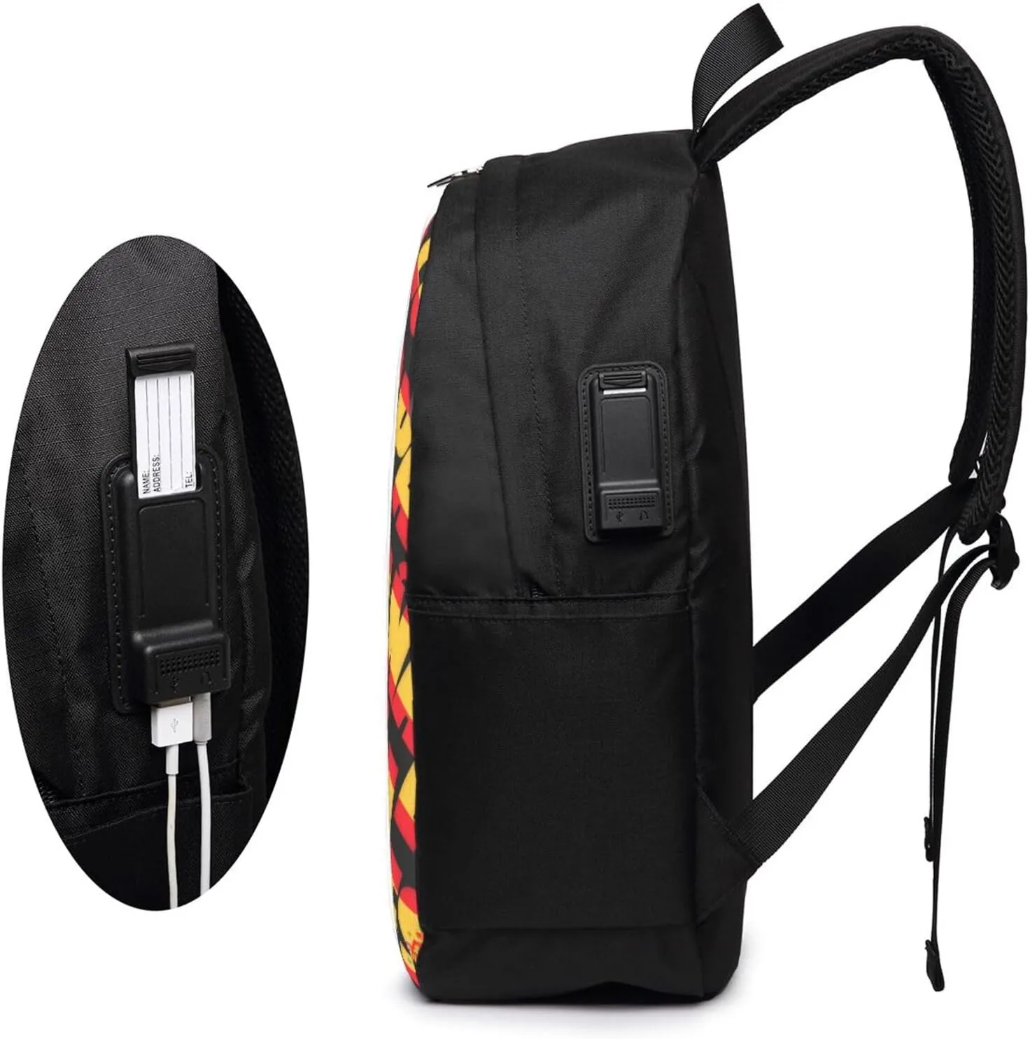 Spain Spanish Espana Flag Laptop Backpacks Travel Backpack Casual Business Daypack Sport Rucksack Computer Bag Fits up to 17 Inch Notebook with USB Port