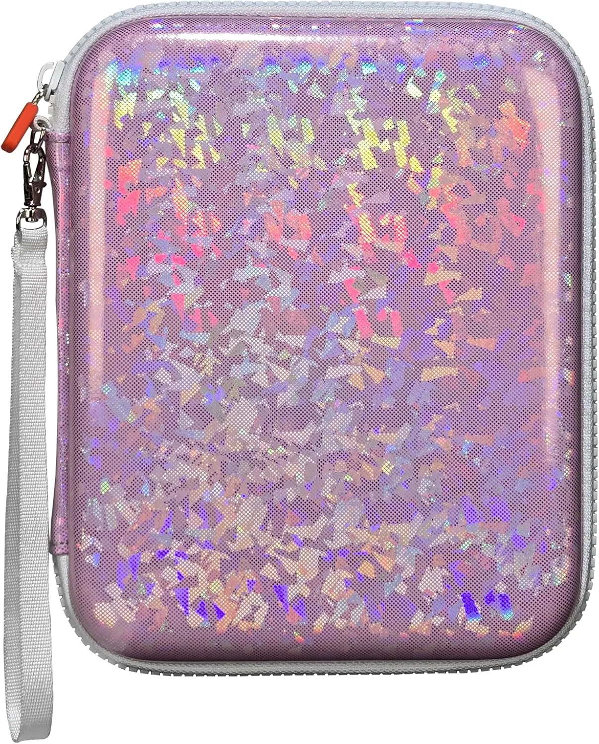 Sparkly Card Holder for YOTO Player Cards - 120 Pockets Portable Binder with Zipper, Carry Strap & Sleeves for Yoto Player/Mini Audiobook Cards, Travel-Friendly Hard Storage Organizer(Pink)