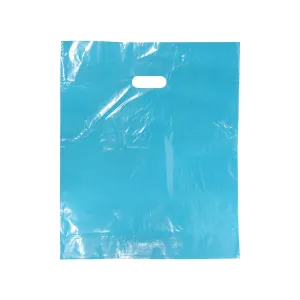 SSWBasics Teal Large Merchandise Bags - 15”W x 4”D x 18”H - Case of 500 - Durable Low Density Plastic Bags with Handles for Retail and Boutique Shopping - Stylish Large Merchandise Bags for Gifts and