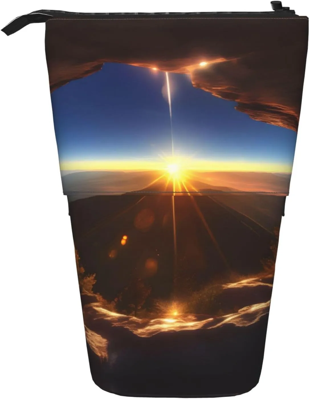 Stand Upshining Overlook Print Pencil Case Telescopic Stationery Storage Bag For Supplies Office Makeup Storage