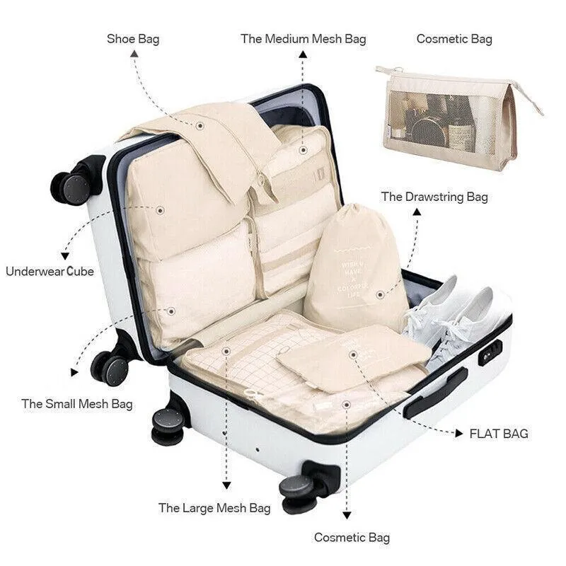 Storage Bags 8PCS Nylon 7Colours