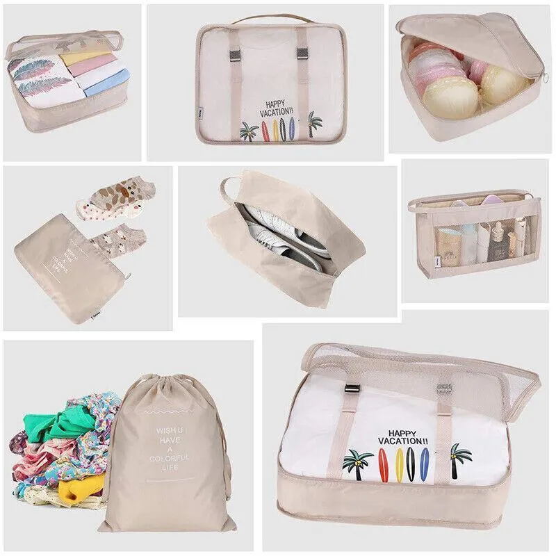 Storage Bags 8PCS Nylon 7Colours