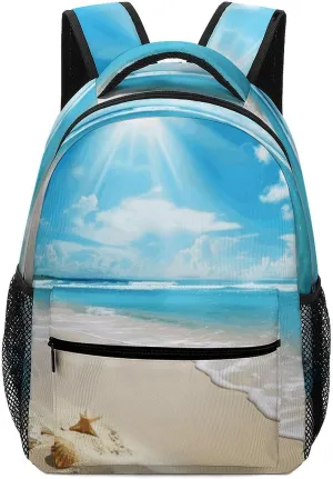 Stylish Backpack, Bright Sunshine Summer Beach Print Durable Backpack Travel Backpack Hiking Backpack Ergonomic Backpack Comfortable Backpack, Style
