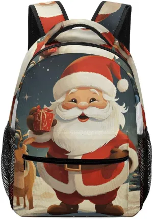 Stylish Backpack, Christmas Santa Claus Print Durable Backpack Travel Backpack Hiking Backpack Ergonomic Backpack Comfortable Backpack