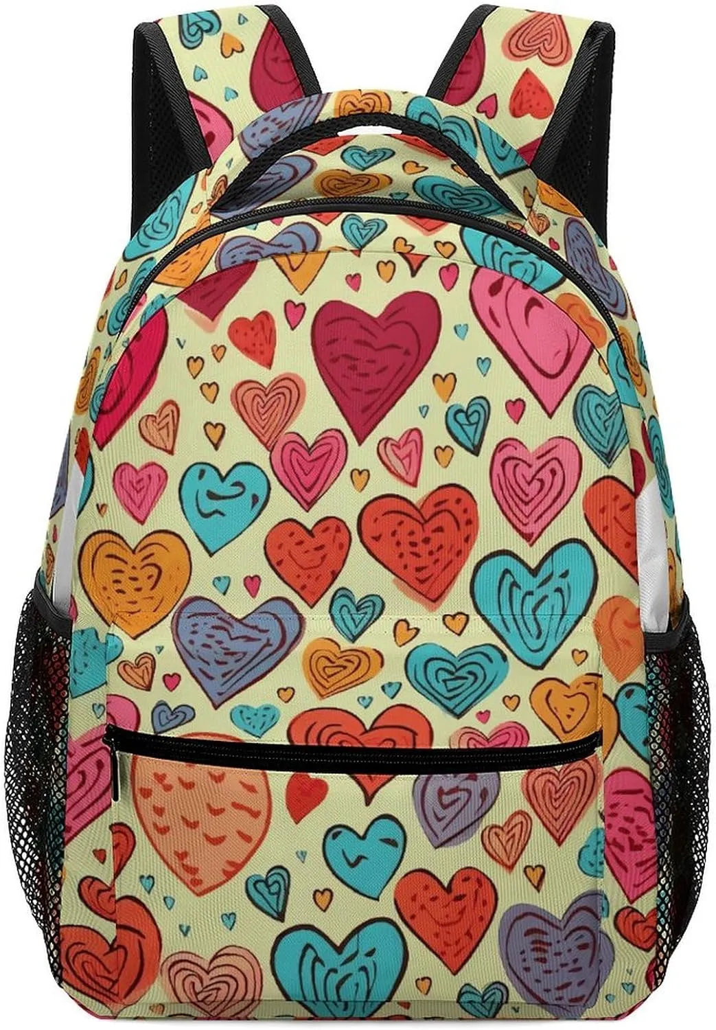 Stylish Backpack, Colorful Heart Pattern Print Durable Backpack Travel Backpack Hiking Backpack Ergonomic Backpack Comfortable Backpack