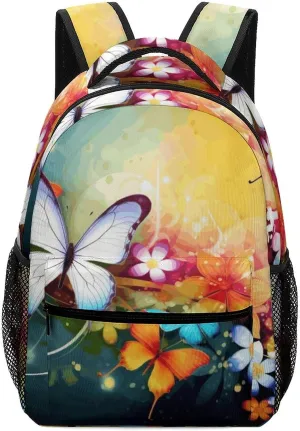 Stylish Backpack, Colorful with Butterfly Print Durable Backpack Travel Backpack Hiking Backpack Ergonomic Backpack Comfortable Backpack