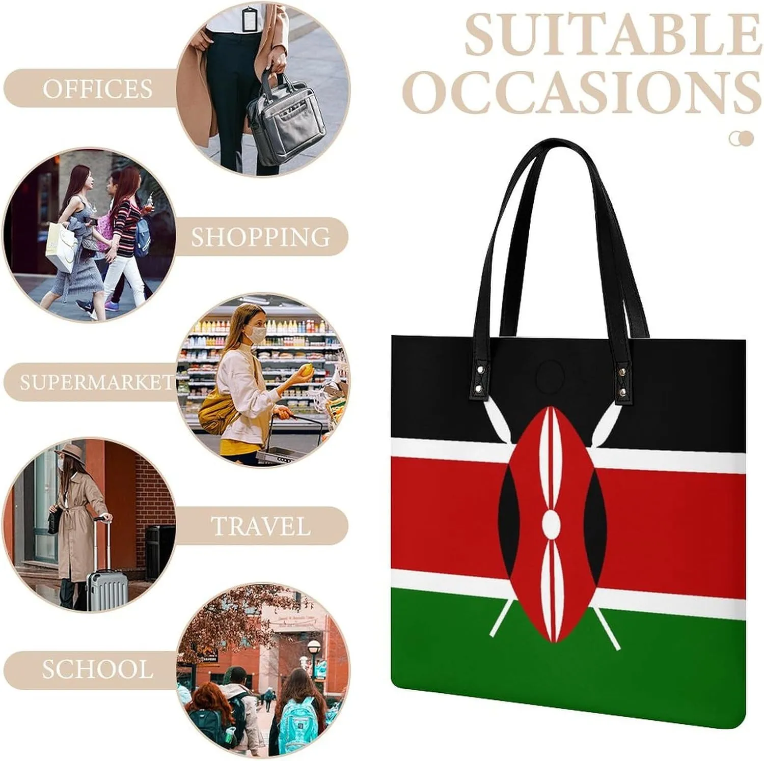 Stylish Jamaican Flag Women's Shoulder Bag Large Capacity Tote Handbag for Everyday Essentials