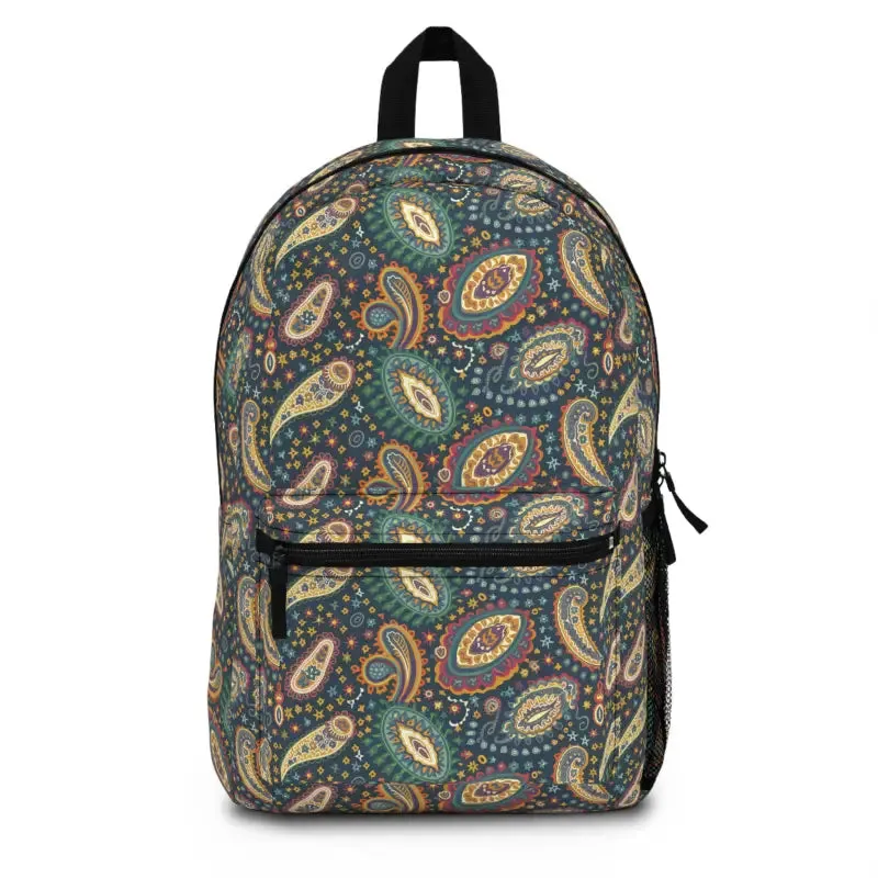 Stylish Paisley Pattern Backpack Adjustable Straps
