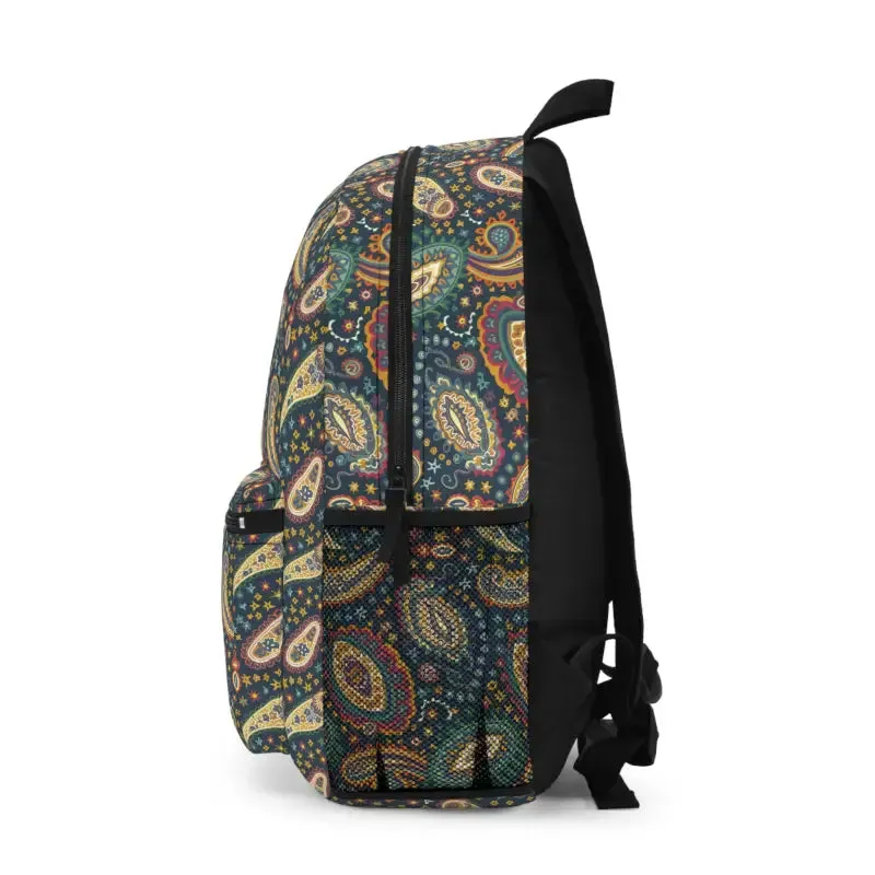 Stylish Paisley Pattern Backpack Adjustable Straps