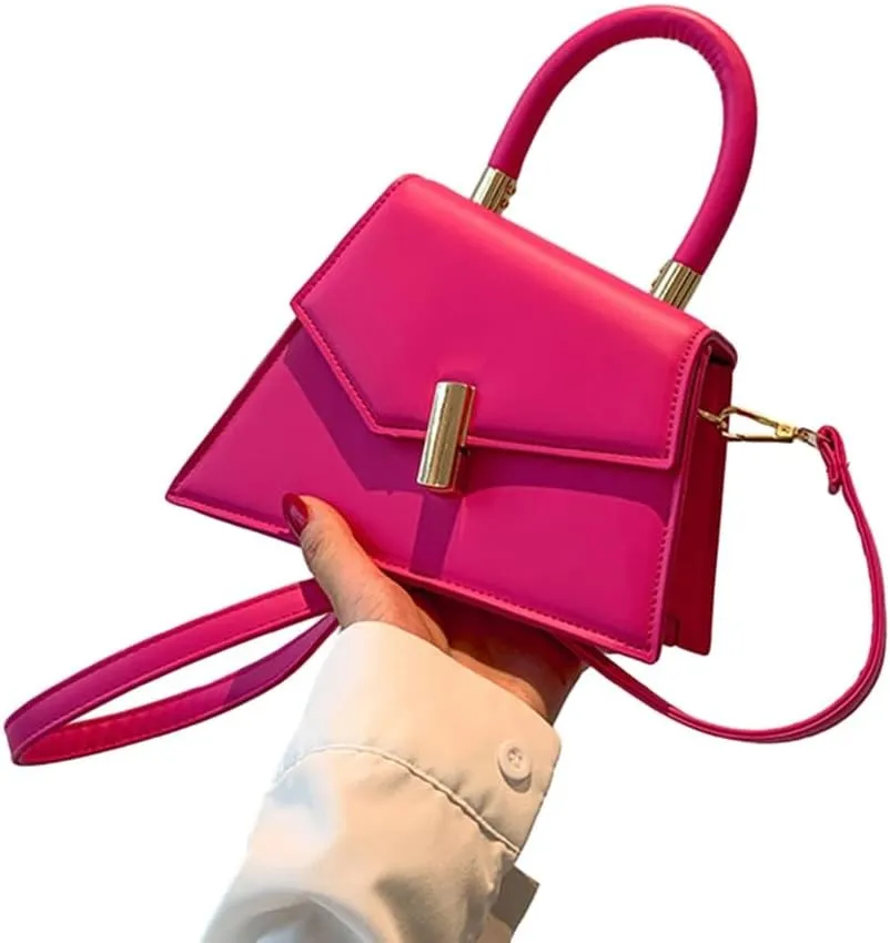 Stylish Solid Color Lock Buckle Handbag Fashionable PU Bag Minimalists Handbag Fashion Bags Show Your Person Charm