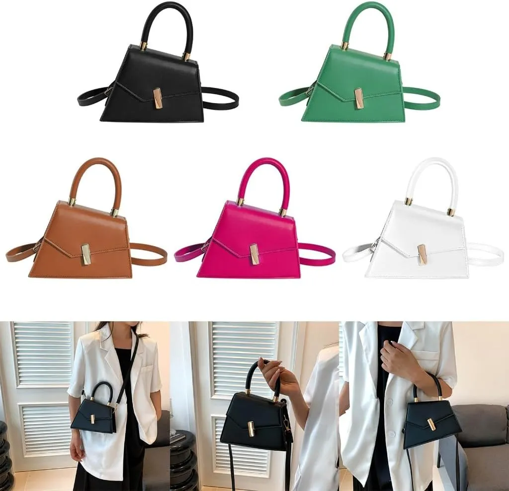 Stylish Solid Color Lock Buckle Handbag Fashionable PU Bag Minimalists Handbag Fashion Bags Show Your Person Charm