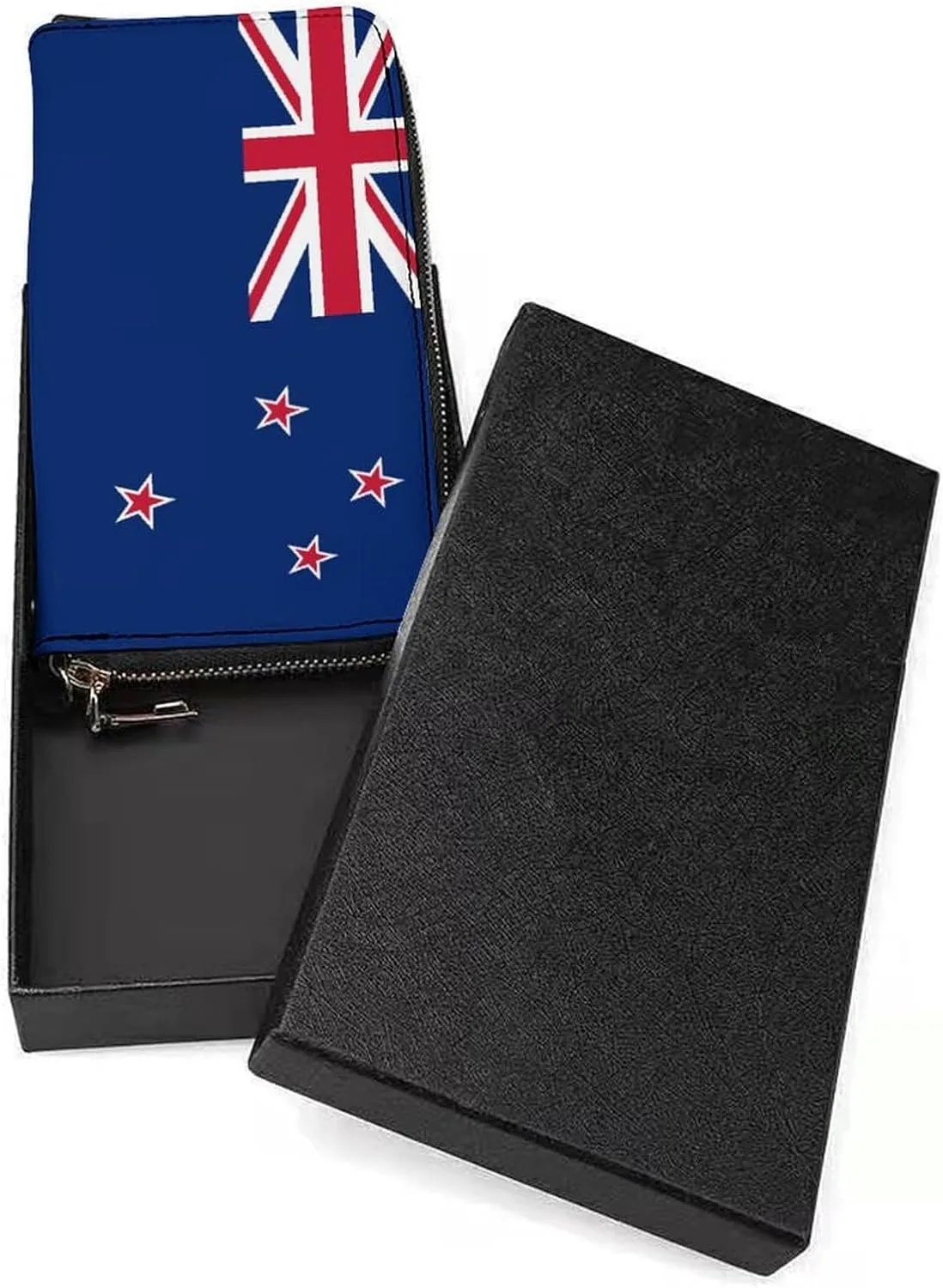 Stylish Women Men Zipper Long Purse Removable Wristlet PU Leather Wallet Travel Clutch, New Zealand Flag