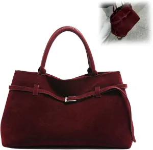 Suede Bags for Women Slouchy Hobo Bag Large Suede Tote Bag Bucket Handbag Retro Purse Vintage Shoulder Satchel Bag