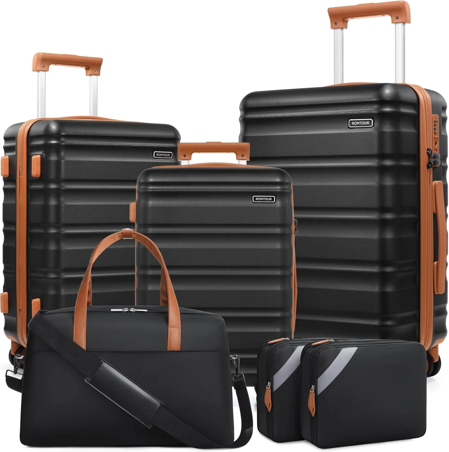 Suitcase Set PC Hard Shell, 20/24/28 IN Expandable Carry On Luggage with TSA Lock Spinner Wheels Extension Handle, Luggage Set 6 Piece