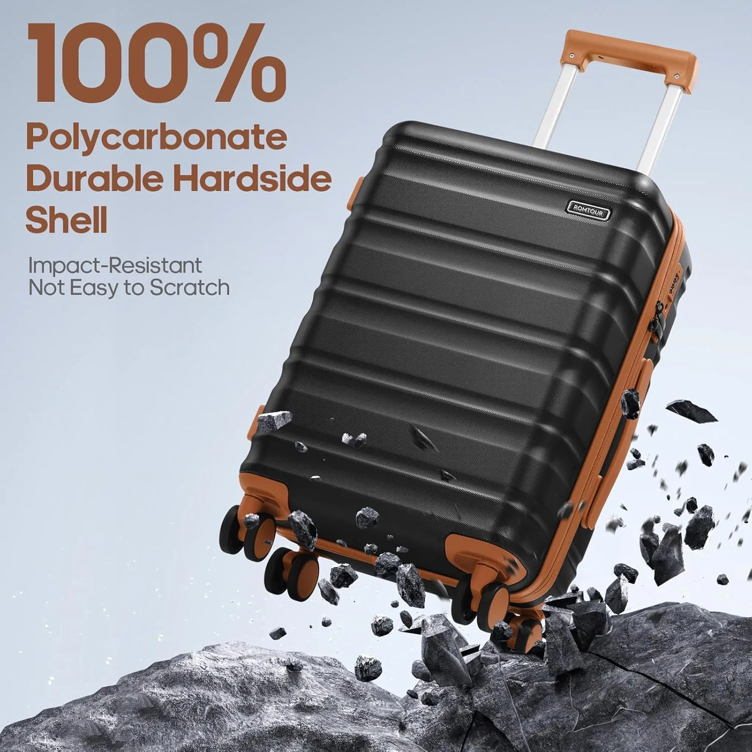 Suitcase Set PC Hard Shell, 20/24/28 IN Expandable Carry On Luggage with TSA Lock Spinner Wheels Extension Handle, Luggage Set 6 Piece