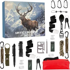 Survival Kit Advent Calendar | Survival Tools Advent Calendar For Adult Teen 24 Days Christmas Countdown,Christmas Giftt For Adventurers,2024 Holiday Adventure Tools