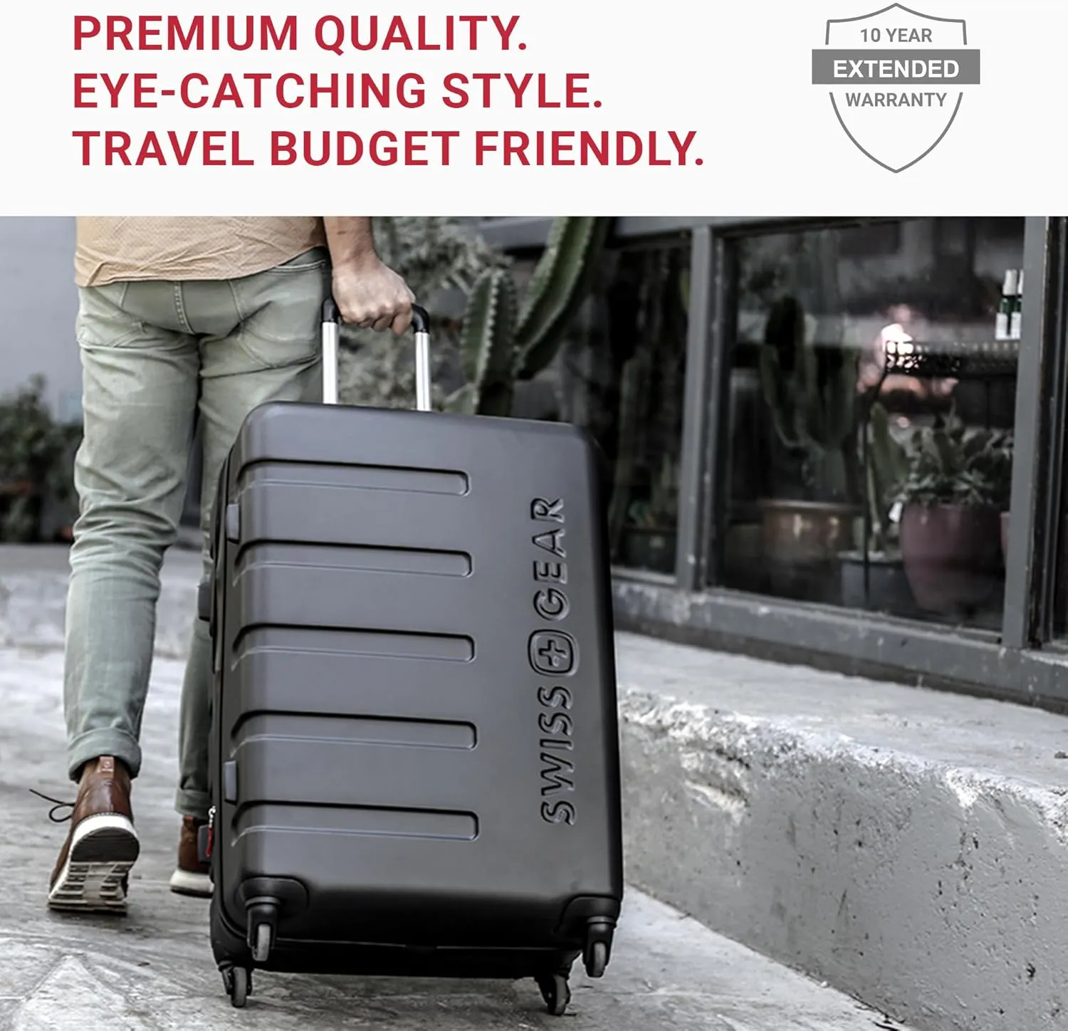 SwissGear 7366 Hardside Expandable Luggage with Spinner Wheels, Clearly Aqua, 3-Piece Set (19/23/27)
