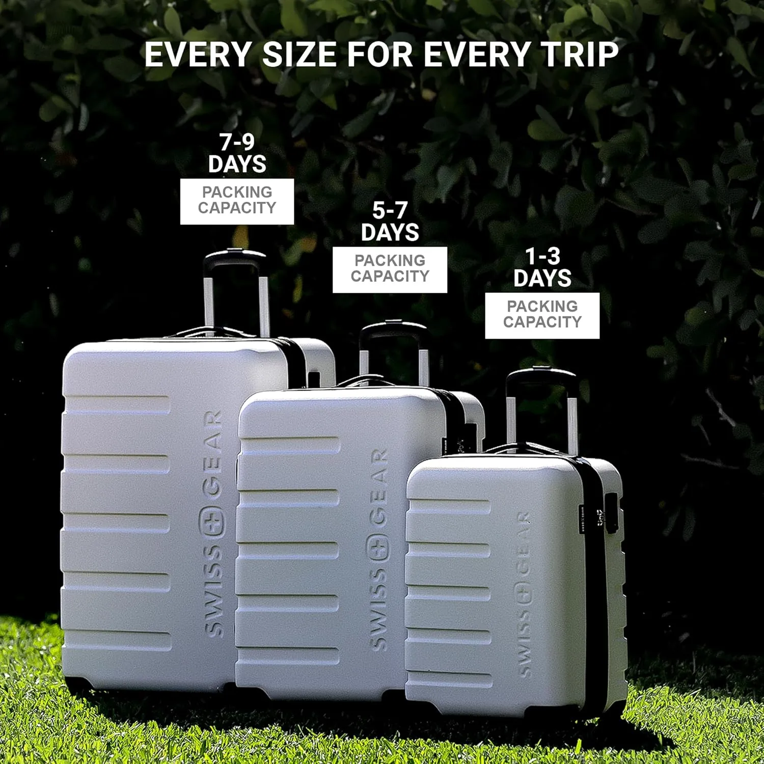 SwissGear 7366 Hardside Expandable Luggage with Spinner Wheels, Clearly Aqua, 3-Piece Set (19/23/27)