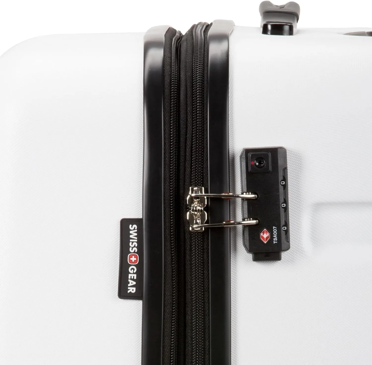 SwissGear 7366 Hardside Expandable Luggage with Spinner Wheels, White, Checked-Large 27-Inch